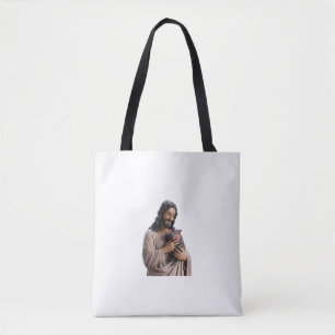 Bolsa Tote Divine Connection_ Jesus com Moo Deng Pygmy Hippo