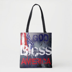 Bolsa Tote Divisão de Aquarela da América do Deus abençoe