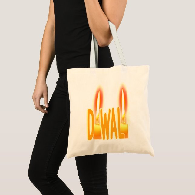 Bolsa Tote Diwali Lights Engraçado Típica para a luz do dia (Frente (produto))