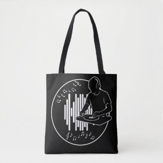 Bolsa Tote DJ Music Silhouette Black and White Art