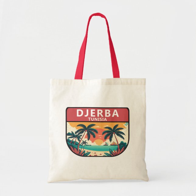 Bolsa Tote Djerba Tunísia Retro Emblem (Frente)