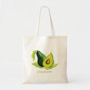 Bolsa Tote Do abacate fruta verde da vida ainda nas aguarelas
