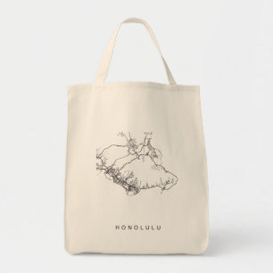 Bolsa Tote Do mapa de ruas minimalista da cidade de Honolulu