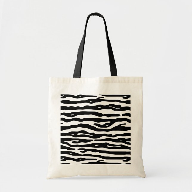 Bolsa Tote Do preto animal do impressão da zebra teste padrão (Frente)