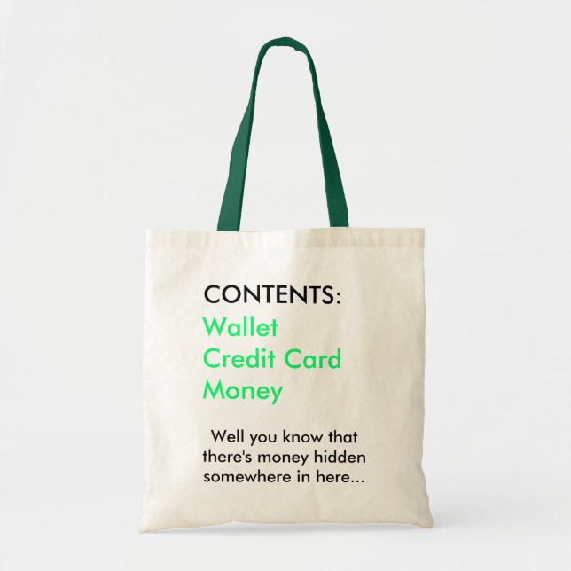 Bolsa Tote ` Do saco do dinheiro (Frente)