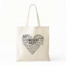Bolsa Tote do Zodíaco de Áries | Nuvem de Palavras