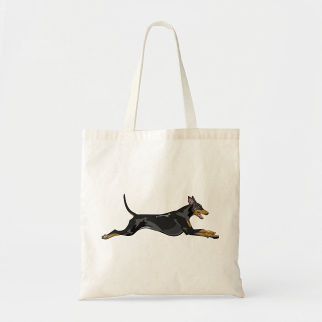 Bolsa Tote Doberman All Natural Running Black (Frente)