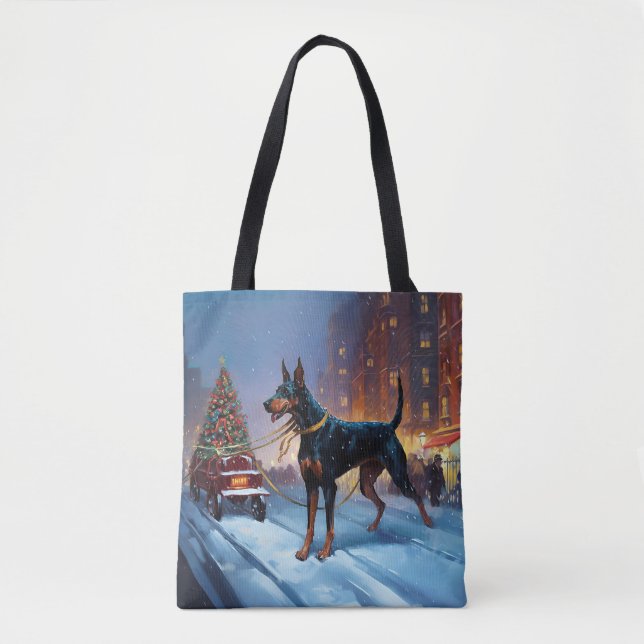 Bolsa Tote Doberman Christmas Fesason Season (Frente)