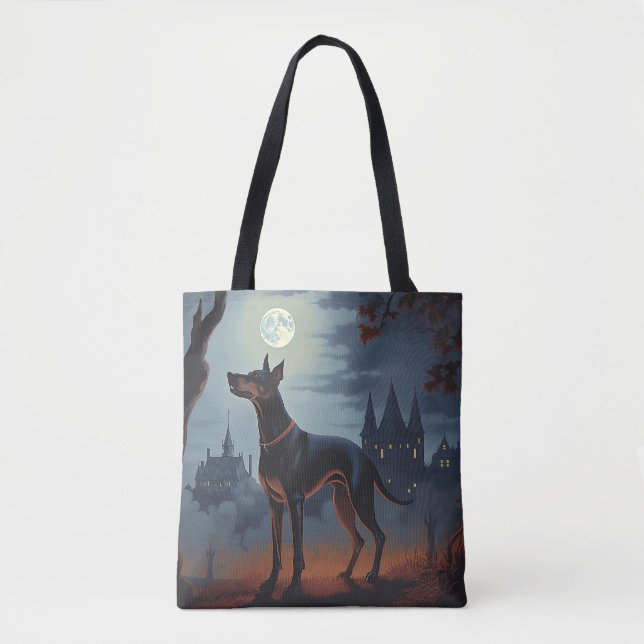 Bolsa Tote Doberman Halloween Assustador (Frente)