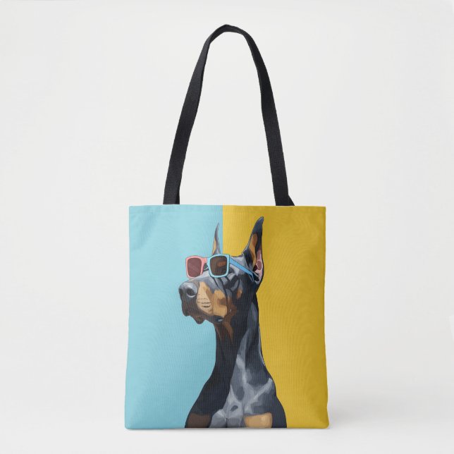 Bolsa Tote Doberman legal com óculos de sol (Frente)