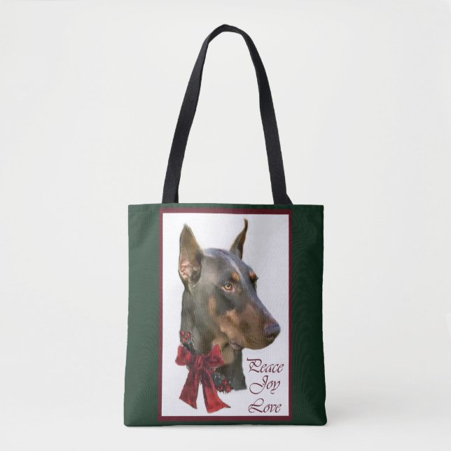 Bolsa Tote Doberman Pinscher Christmas (Frente)