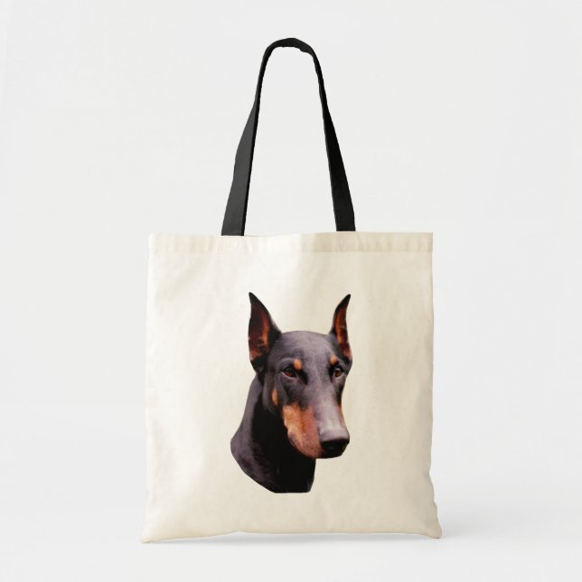 Bolsa Tote Doberman Pinscher Face Cachorro Toalha (Frente)