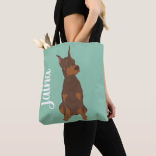 Bolsa Tote Doberman Pinscher Vermelho
