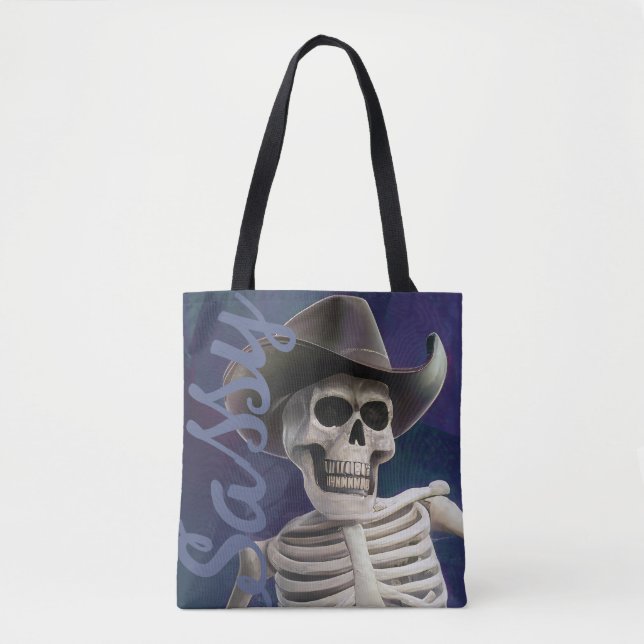 Bolsa Tote Doc Bones É Sassado, Esqueleto Cowboy! (Frente)