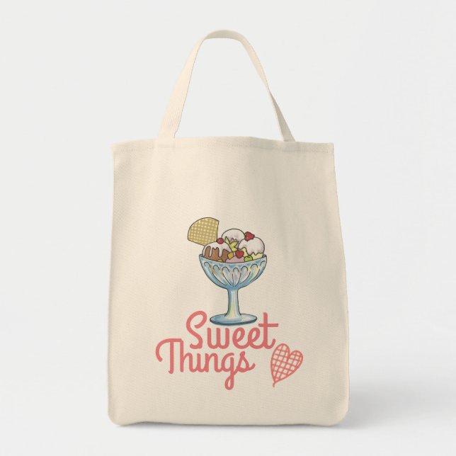 Bolsa Tote Doce Coisas - Sorvete Sundae (Frente)