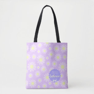 Bolsa Tote Doce Daisy Baby Pastel Beige Rosa Púrpura