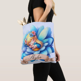 Bolsa Tote Doce Fantasia Floral Sonhos Doces Fada Adormecida