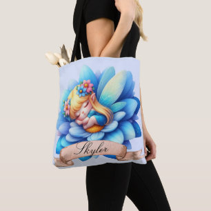 Bolsa Tote Doce Fantasia Floral Sonhos Doces Fada Adormecida