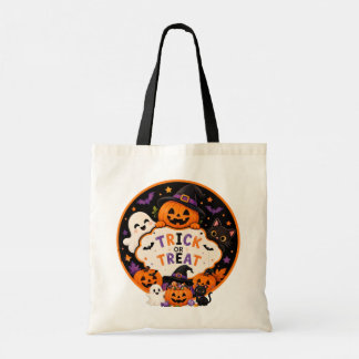Bolsa Tote Doce Fantasma de Halloween Abóbora de Trick or Tre