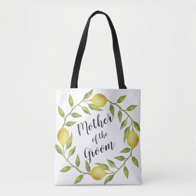 Bolsa Tote Doce Lemons Wreath Deu a mãe do noivo (Frente)