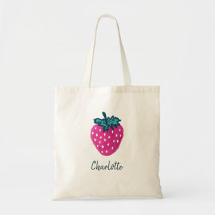 Bolsa Tote Doce Morango Fruta Nome Personalizado