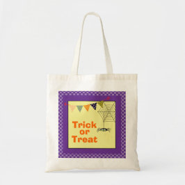 Bolsa Tote Doce ou Travessura Aranha Halloween Roxo