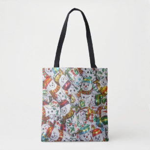 Bolsa Tote Doce Snowmen por toda a mala