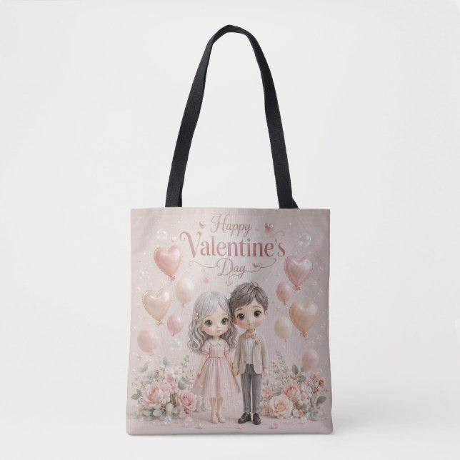 Bolsa Tote Doce Sussurro em Rosa Pastel (Frente)