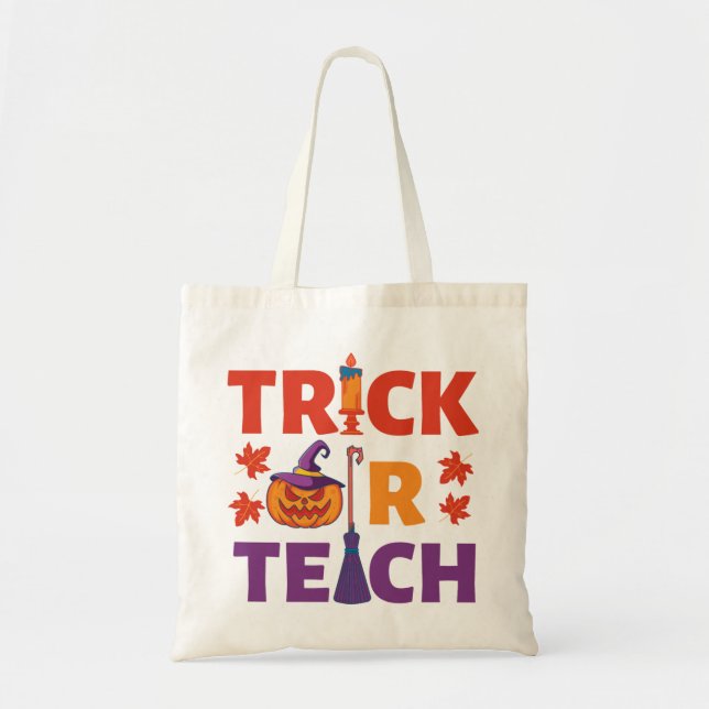 Bolsa Tote Docente Ou Ensino De Halloween (Frente)