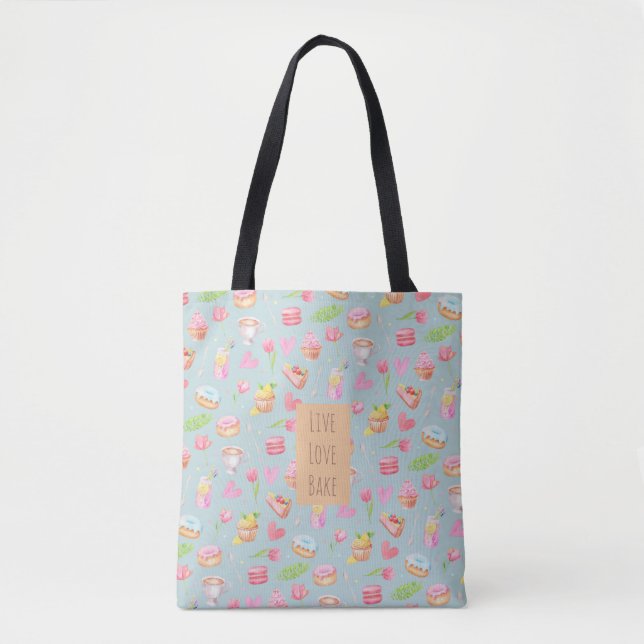 Bolsa Tote Doces Aquarela Fofos (Frente)