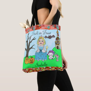 Bolsa Tote Doces de Halloween da Princesa da Menina de Trick 