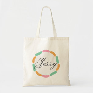 Bolsa Tote Doces de Páscoa Monograma Fofos para Crianças