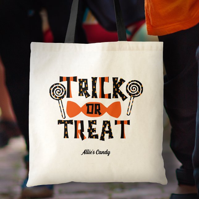 Bolsa Tote Doces personalizados laranja e preto (Criador carregado)