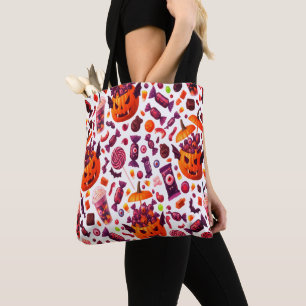 Bolsa Tote Doces Roxos Para O Halloween Drácula Gótica