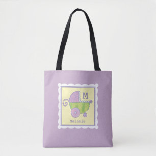Bolsa Tote Doces Sonhos Lavanda De Bebê Monograma