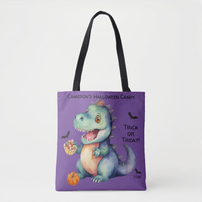 Bolsa Tote Docinho de Halloween de Dinossauro Gelado (Frente)