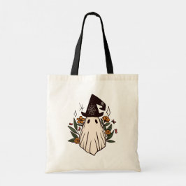 Bolsa Tote Docinho de Halloween do Fantasma e Gato Negro