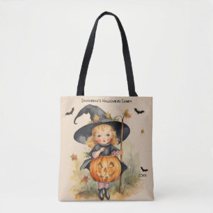 Bolsa Tote Docinho de Halloween Personalizado Da Bruxa