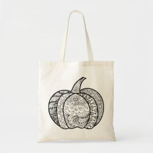 Bolsa Tote Dodles de Halloween bô zentangles abóboras outono