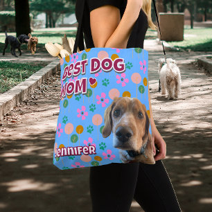 Bolsa Tote Dog Mãe Gift, Foto Personalizada de Pet Aniversári