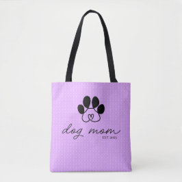 Bolsa Tote dog mom customizable lilac