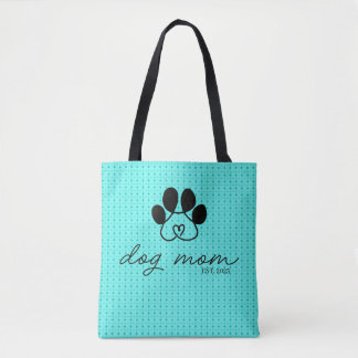 Bolsa Tote dog mom customizable mint green