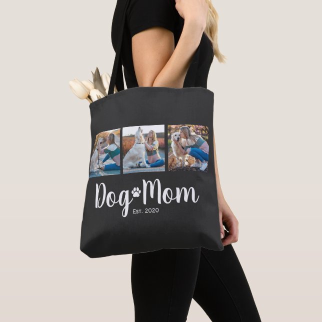 Bolsa Tote Dog Mom Established Script Black 3 Photo  (Close Up)