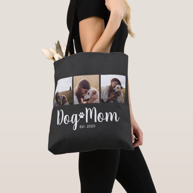 Bolsa Tote Dog Mom Established Script Black 3 Photo  (Close Up)