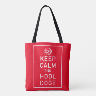 Bolsa Tote Dogecoin Manter Calmo E Cão De Casco Cripto Engra