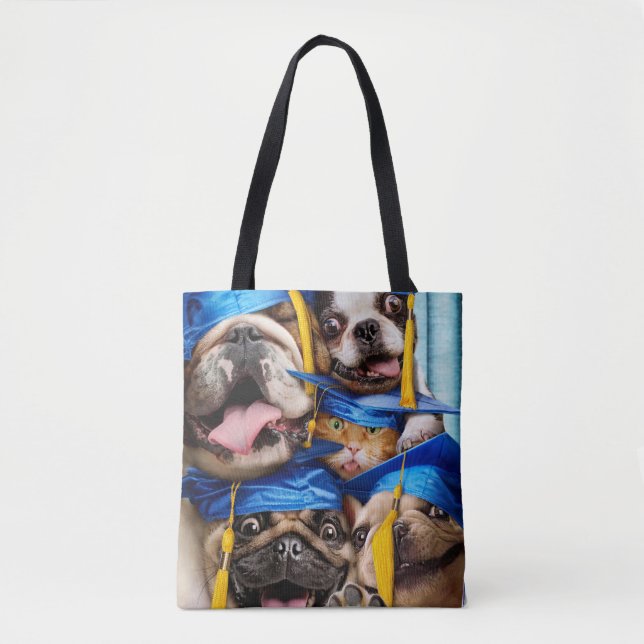 Bolsa Tote Dogs and Cat Grads in Photo Booth (Frente)