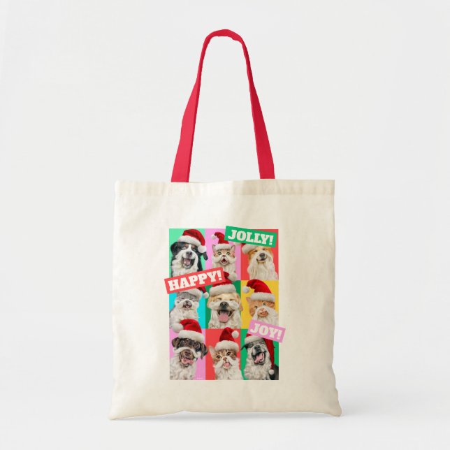 Bolsa Tote Dogs and Cats with Santa Beard (Frente)