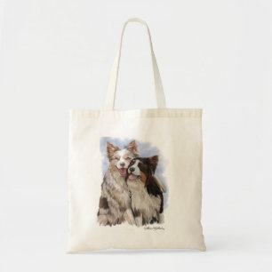 Bolsa Tote Dois amigos Border Collie de desenho animado