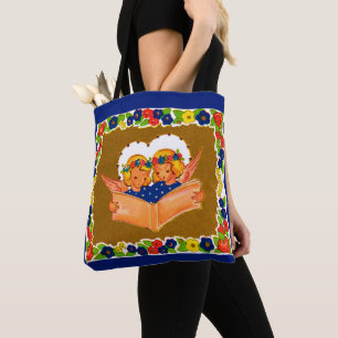 Bolsa Tote dois anjos cantando