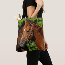 Bolsa Tote Dois Belos Cavalos de Castanheiro no Sol